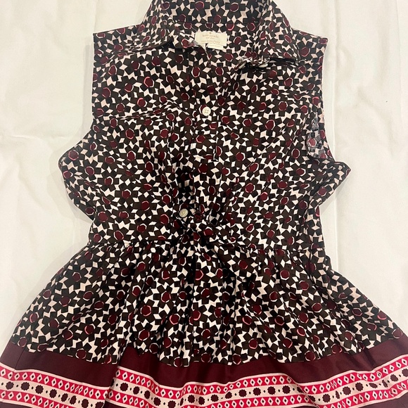 KATE SPADE Floral Tile Peplum Top in Rambling Roses Size XS MSRP $178 - Picture 3 of 5